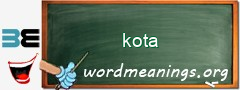 WordMeaning blackboard for kota